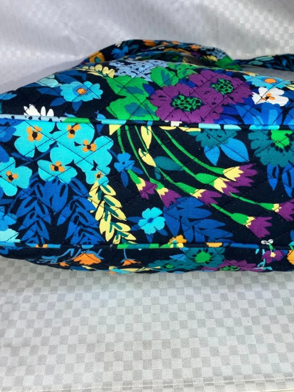 Vera Bradley Convertible Crossbody Midnight Tote Bag Women's Blue Quilted